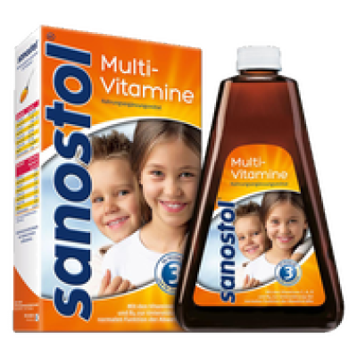 （87.98元/瓶）Sanostol婴儿综合多种维生素糖浆460ml水果味不含糖易吸收*6瓶