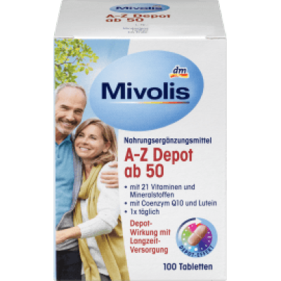 （40.98元/盒）新版Mivolis A-Z depot 50 岁以上，100 粒*6盒